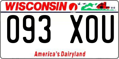 WI license plate 093XOU