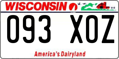 WI license plate 093XOZ