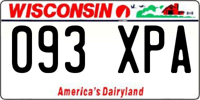 WI license plate 093XPA