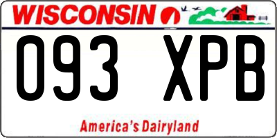 WI license plate 093XPB