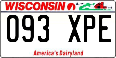 WI license plate 093XPE