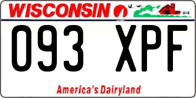 WI license plate 093XPF