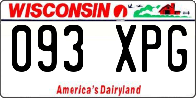 WI license plate 093XPG