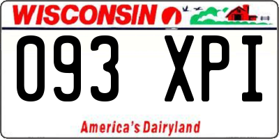 WI license plate 093XPI