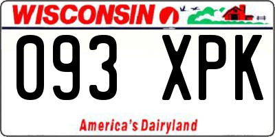 WI license plate 093XPK