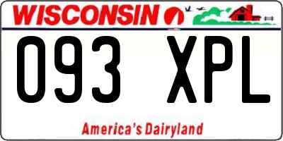 WI license plate 093XPL