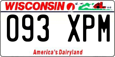WI license plate 093XPM