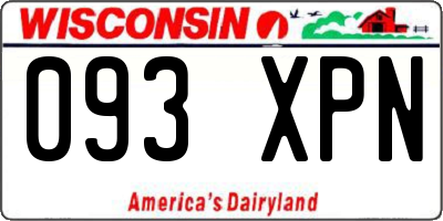 WI license plate 093XPN