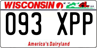 WI license plate 093XPP