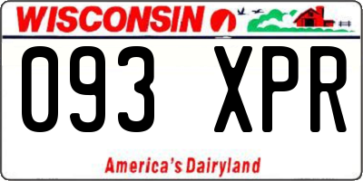 WI license plate 093XPR