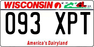 WI license plate 093XPT