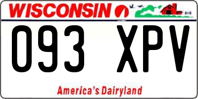 WI license plate 093XPV