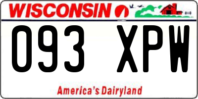 WI license plate 093XPW