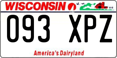 WI license plate 093XPZ