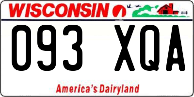 WI license plate 093XQA