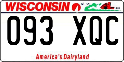 WI license plate 093XQC