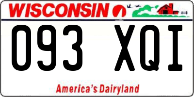 WI license plate 093XQI