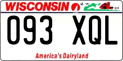 WI license plate 093XQL