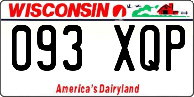 WI license plate 093XQP