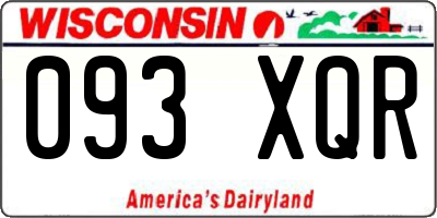 WI license plate 093XQR