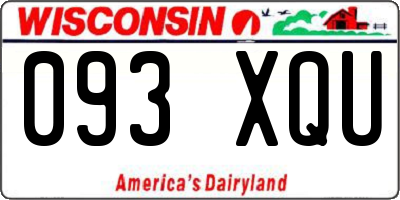 WI license plate 093XQU