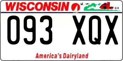 WI license plate 093XQX
