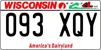 WI license plate 093XQY