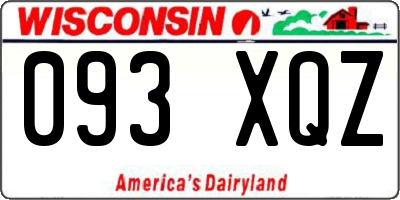WI license plate 093XQZ