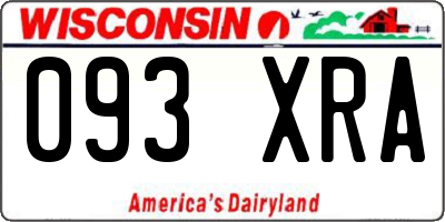 WI license plate 093XRA