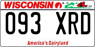 WI license plate 093XRD