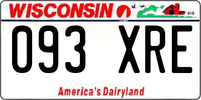 WI license plate 093XRE