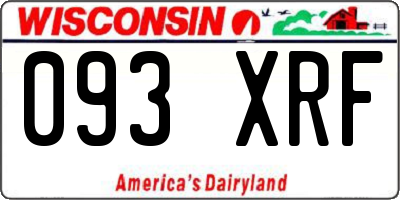 WI license plate 093XRF