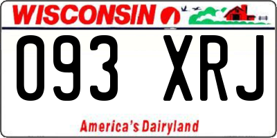 WI license plate 093XRJ