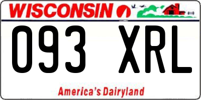 WI license plate 093XRL