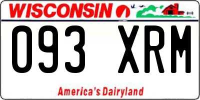 WI license plate 093XRM