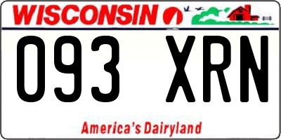 WI license plate 093XRN