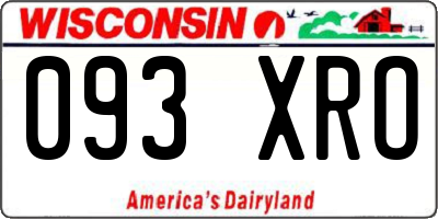 WI license plate 093XRO