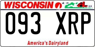 WI license plate 093XRP