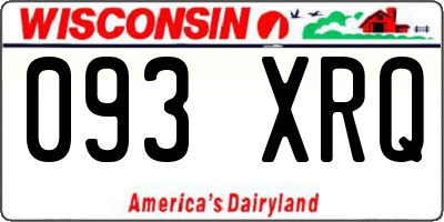 WI license plate 093XRQ