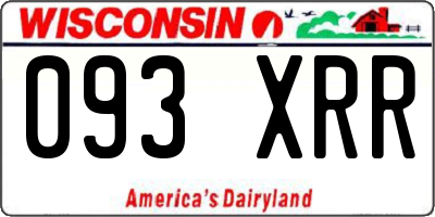 WI license plate 093XRR