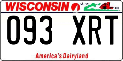 WI license plate 093XRT