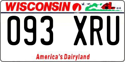WI license plate 093XRU