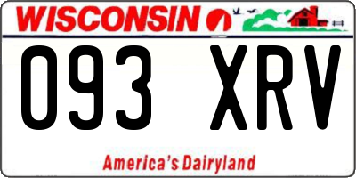 WI license plate 093XRV