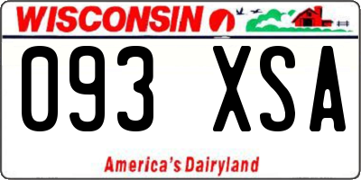 WI license plate 093XSA