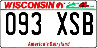 WI license plate 093XSB