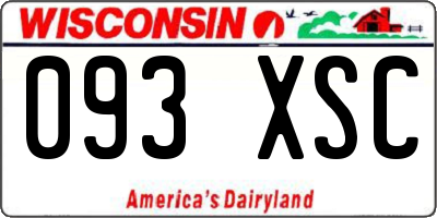 WI license plate 093XSC