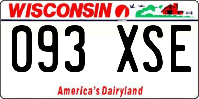 WI license plate 093XSE