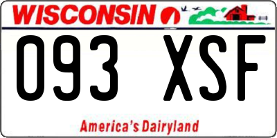 WI license plate 093XSF