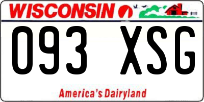 WI license plate 093XSG