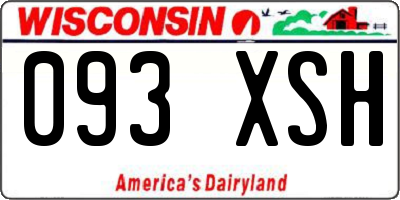 WI license plate 093XSH